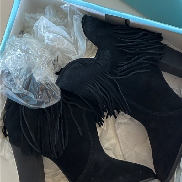 Antonio Melani Suede Fringe Booties - Picture 6 of 8